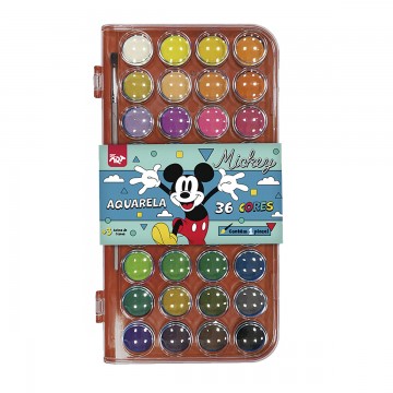 Aquarela Tinta Conjunto Com Pincel 36 Cores Mickey...