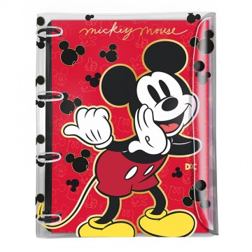 Caderno Argolado Mickey Fichario Botão Cristal Dac...