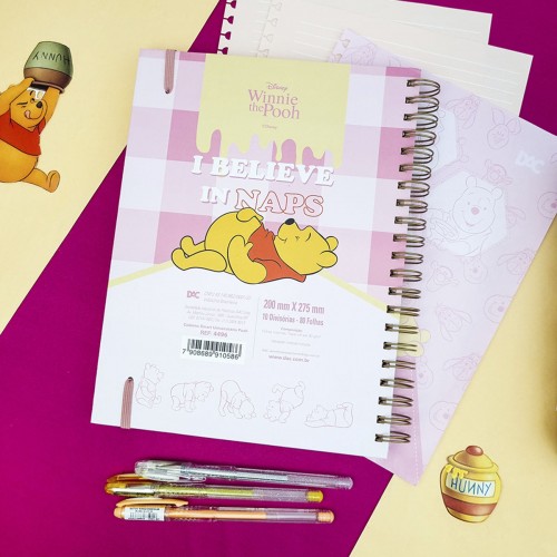 Caderno Smart Universitário Pooh 80 Flhs 10 Divisória Dac