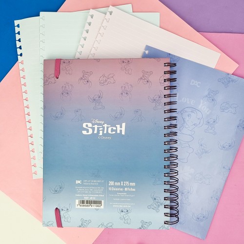 Caderno Universitário Smart Stitch 10 Divisórias  80 Fls Dac