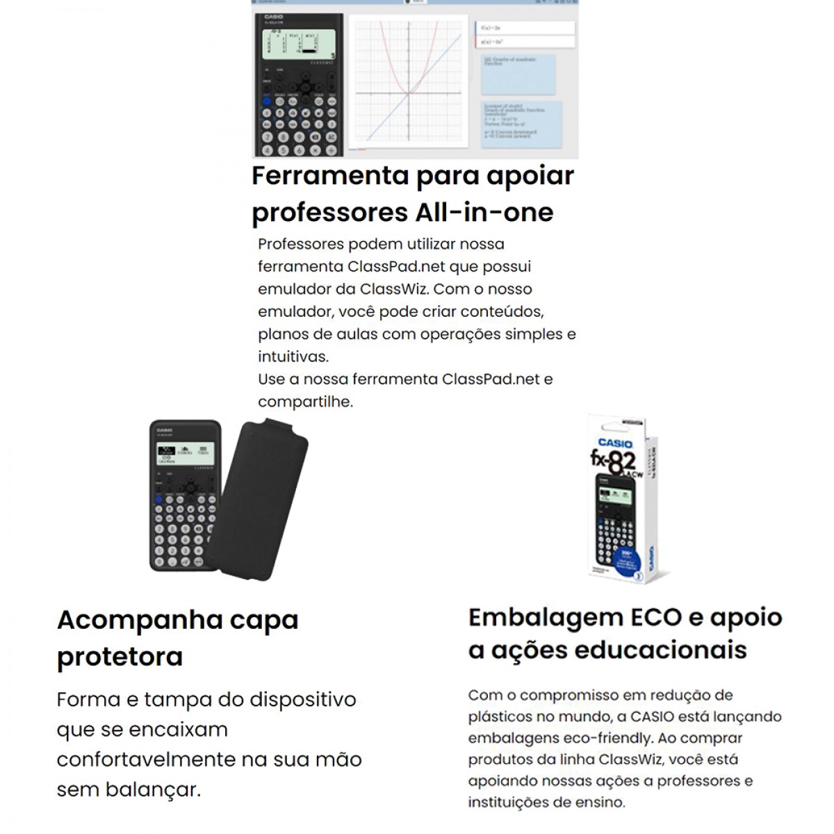 Calculadora Científica Casio Preta - FX-82LACW