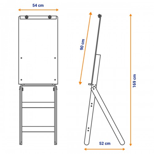 Cavalete Flip Chart Fit Quadro Branco com Porta Caneta Stalo