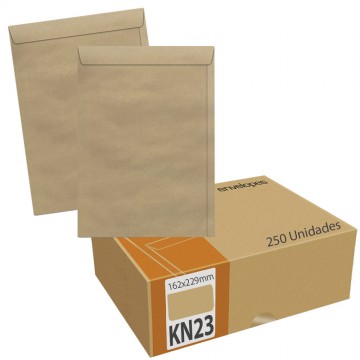 Envelope 176 x 250 mm Saco Kraft  KN 25 Pardo 250 ...