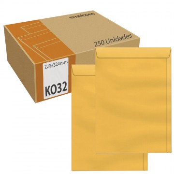 Envelope A4 Amarelo Ouro 229 x 324 mm Skn 32 250 U...