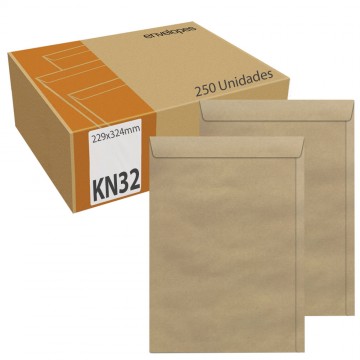 Envelope A4 Pardo 229 x 324 mm Skn 32 Kraft 250 Un...
