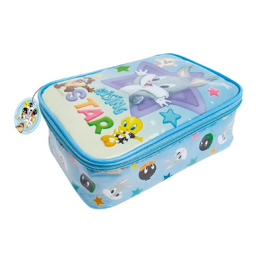 Estojo Baú Box Em Pvc Cristal Looney Tunes Infantil Dac