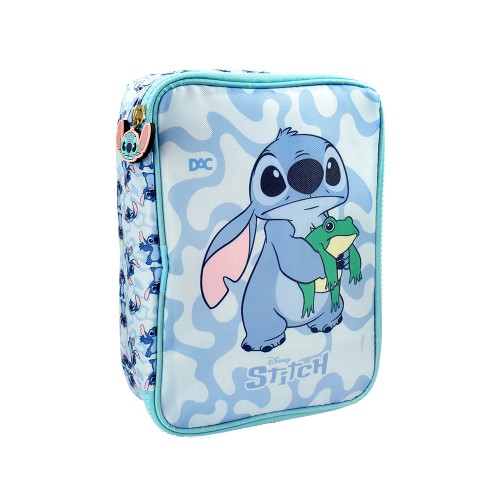 Estojo Box Grande Escolar Stitch Disney Com Divisórias Dac