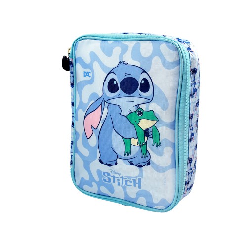 Estojo Box Grande Escolar Stitch Disney Com Divisórias Dac