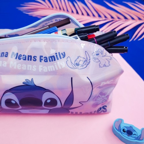 Estojo Escolar Grande Em Pvc Cristal Disney Stitch Dac