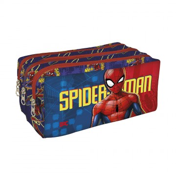 Estojo Escolar Triplo Marvel Homem Aranha Tecido D...