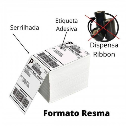 Etiquetas Térmica 10 x 15 cm 5000 Unidades Resma