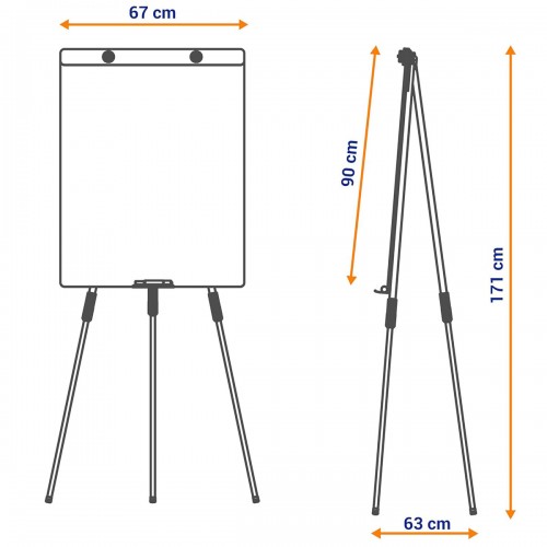 Flip Chart Office 90 x 67 cm Com Regulagem de Altura Stalo