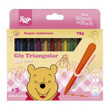 Giz Cera Triangular Ursinho Pooh  Disney Com 12 Co...