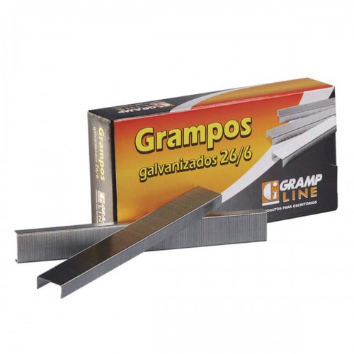 Grampos Grampeador 26/6 com 5000 Grampos 20 Caixas