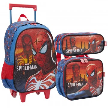 Kit Michila Infantil  Spider Man City Lancheira Es...