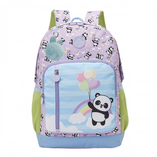 Kit Mochila Costa Panda College Estojo Duplo Feminina Xeryus