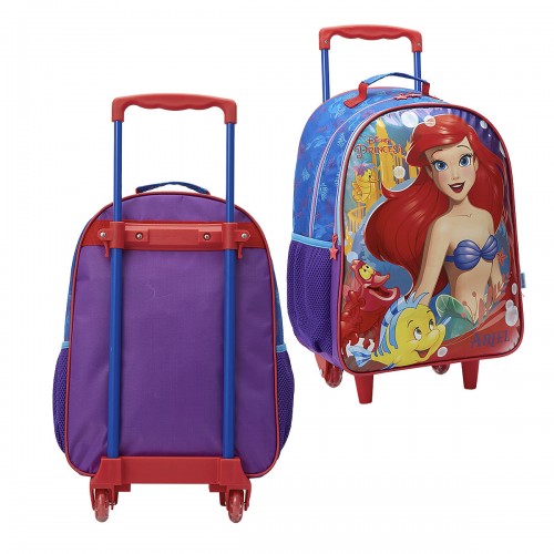 Kit Mochila Infantil Ariel Pequena Sereia Lancheira Estojo