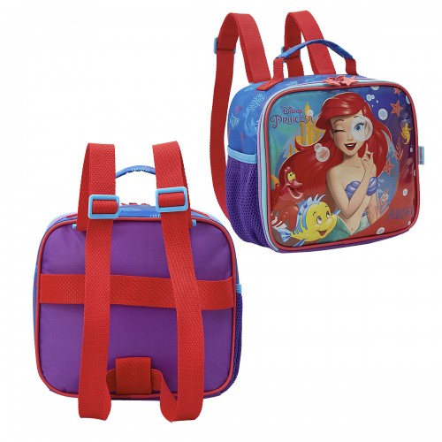 Kit Mochila Infantil Ariel Pequena Sereia Lancheira Estojo