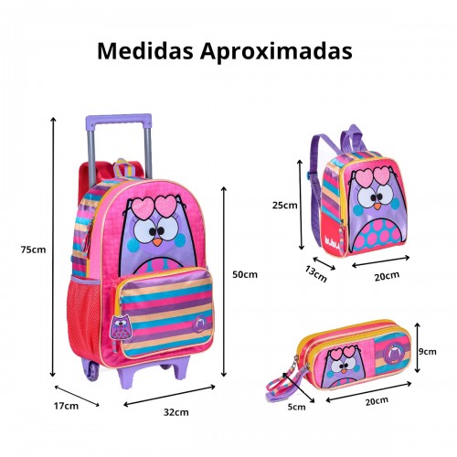 Kit Mochila Infantil Bubu Youtube Lancheira Estojo Grande