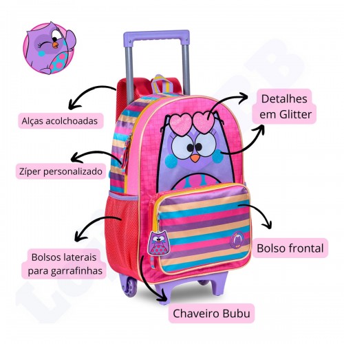 Kit Mochila Infantil Bubu Youtube Lancheira Estojo Grande