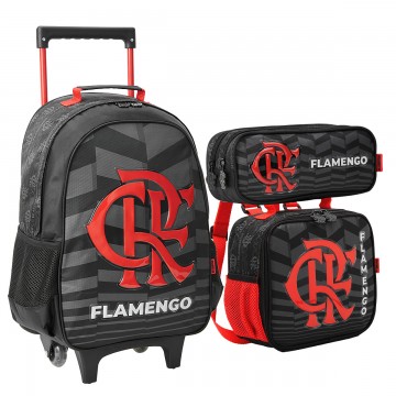 Kit Mochila Infantil Flamengo Escolar Lanheira Est...