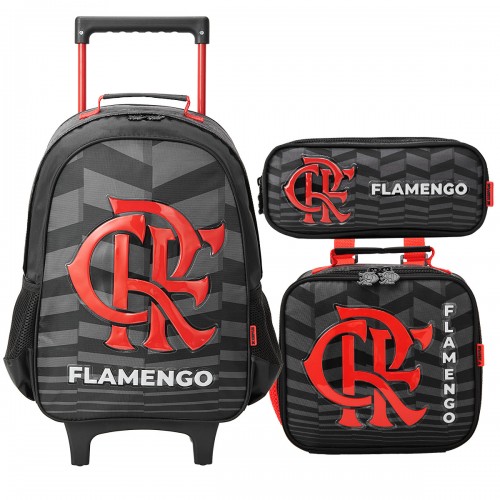 Kit Mochila Infantil Flamengo Escolar Lanheira Estojo Xeryus