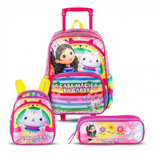 Kit Mochila Infantil Gabby Grande Lancheira Estojo Sestini