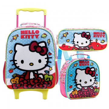 Kit Mochila Infantil Hello Kitty Lancheira Estojo ...