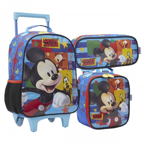 Kit Mochila Infantil Mickey X Grande Lancheira Estojo Xeryus