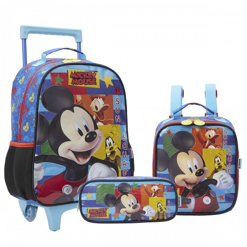 Kit Mochila Infantil Mickey X Grande Lancheira Estojo Xeryus