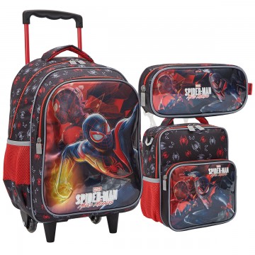 Kit Mochila Infantil Spider Man Miles Morales Xery...