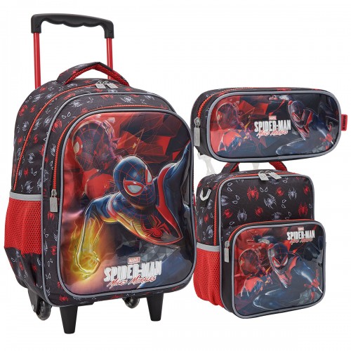 Kit Mochila Infantil Spider Man Miles Morales Xeryus