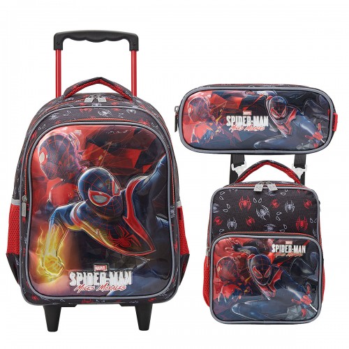 Kit Mochila Infantil Spider Man Miles Morales Xeryus