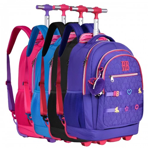 Kit Mochila Rodinha Notebook Grande Juvenil Rebecca Bonbon