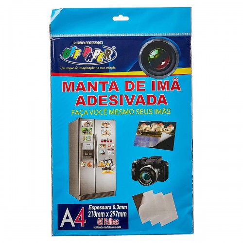 Manta De Imã Adesivada Papel Magnética A4 Off Paper Preto