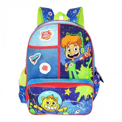 Mochila Costas Escolar Gatos Galáctico Infantil Média Clio