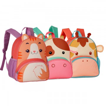 Mochila de Costa Infantil Pequena Bichinhos Pet Es...