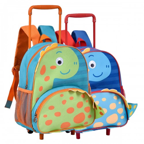 Mochila de Rodinha Infantil Dinossauro Dino Escola Clio