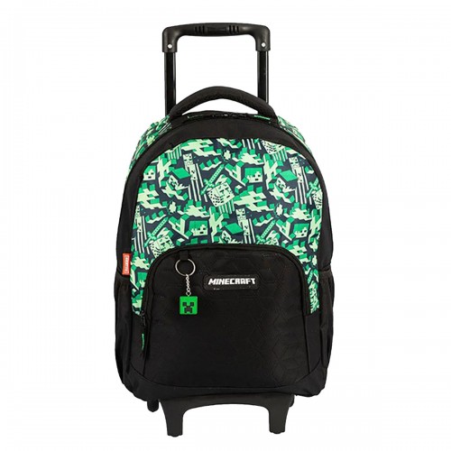 Mochila Infantil MineCraft Camoterra Grande Carrinho Escolar