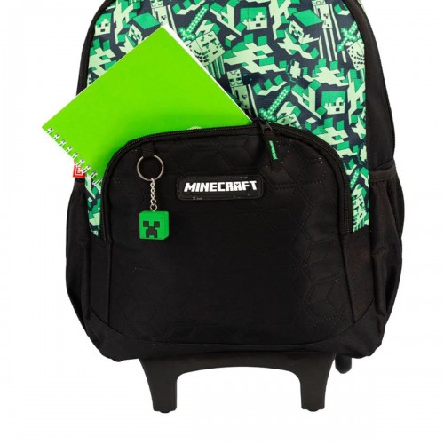 Mochila Infantil MineCraft Camoterra Grande Carrinho Escolar