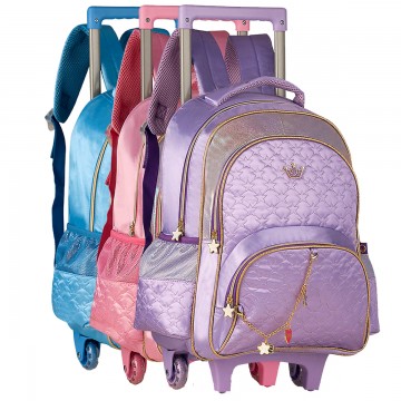 Mochila Infantil Rodinha Correntinha Sweet Queen G...