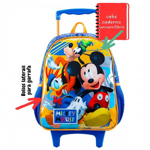 Mochila Infantil Rodinhas Mickey Pateta e Pato Donals Xeryus