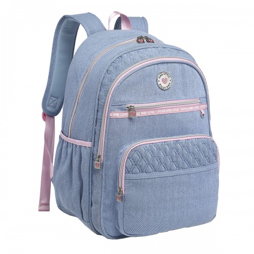 Mochila Kika Jeans Costa Feminina Teen Faculdade Escolar