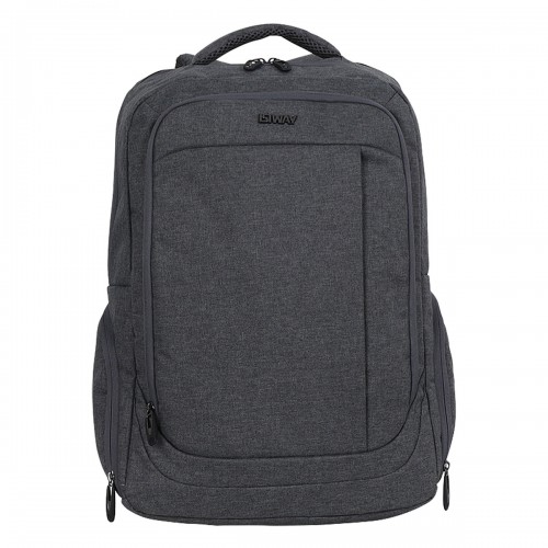 Mochila Office Isiway Notebook Reforçada Grande Cinza