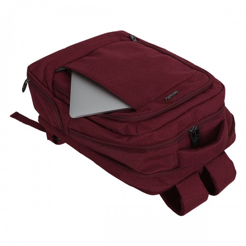 Mochila Office Isiway Notebook Reforçada Grande Vinho