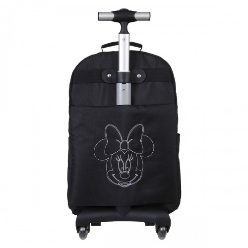 Mochila Rodinha Minnie Teen Preto Estojo Box Escolar Xeryus