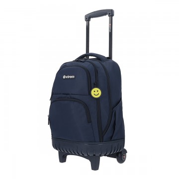 Mochila Rodinha Xtrem Cross 2.0 Azul Escolar Carri...