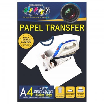 Papel Transfer A4 150g 10 Folhas Tecido Claro Off ...