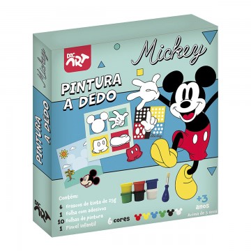 Pintura a Dedo Mickey Mouse Infantil Com 18 Peças ...