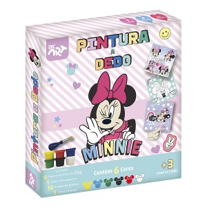 Pintura a Dedo Minnie Mouse Infantil Com 18 Peças Dac